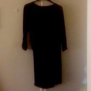 Black evening sleeve dress